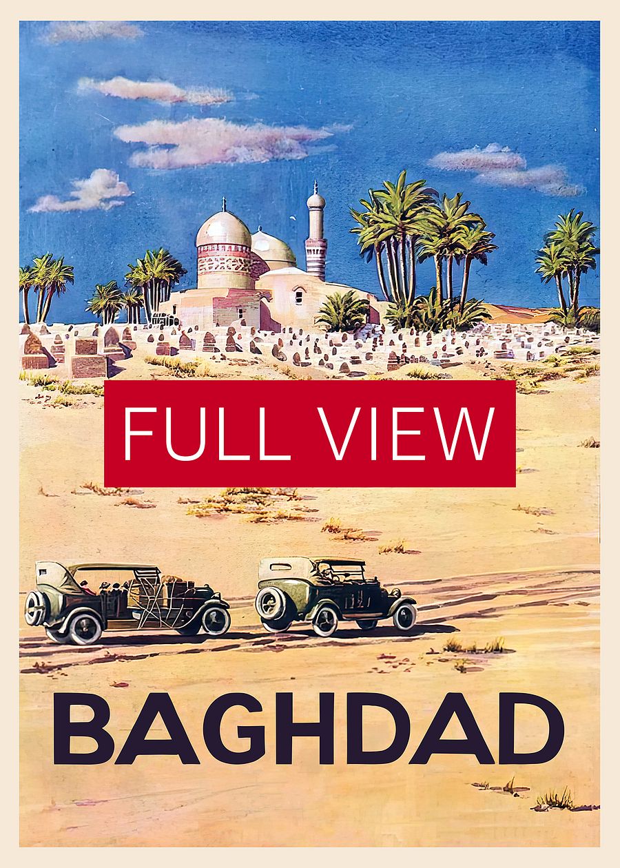 Baghdad, Iraq 1930s — retro travel poster, vintage travel art print, retro travel wall art product image (3)