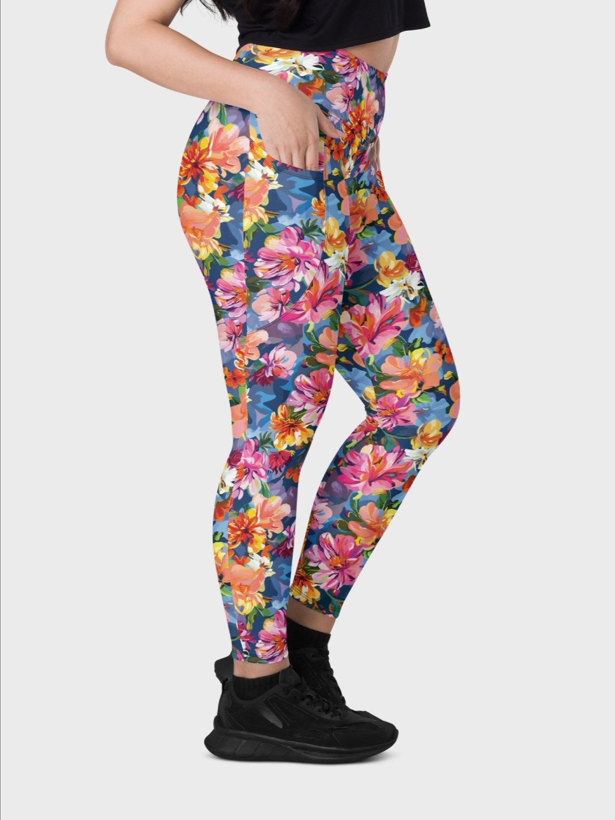 Leggings with Pockets "Bold Abstract Florals" product image (8)