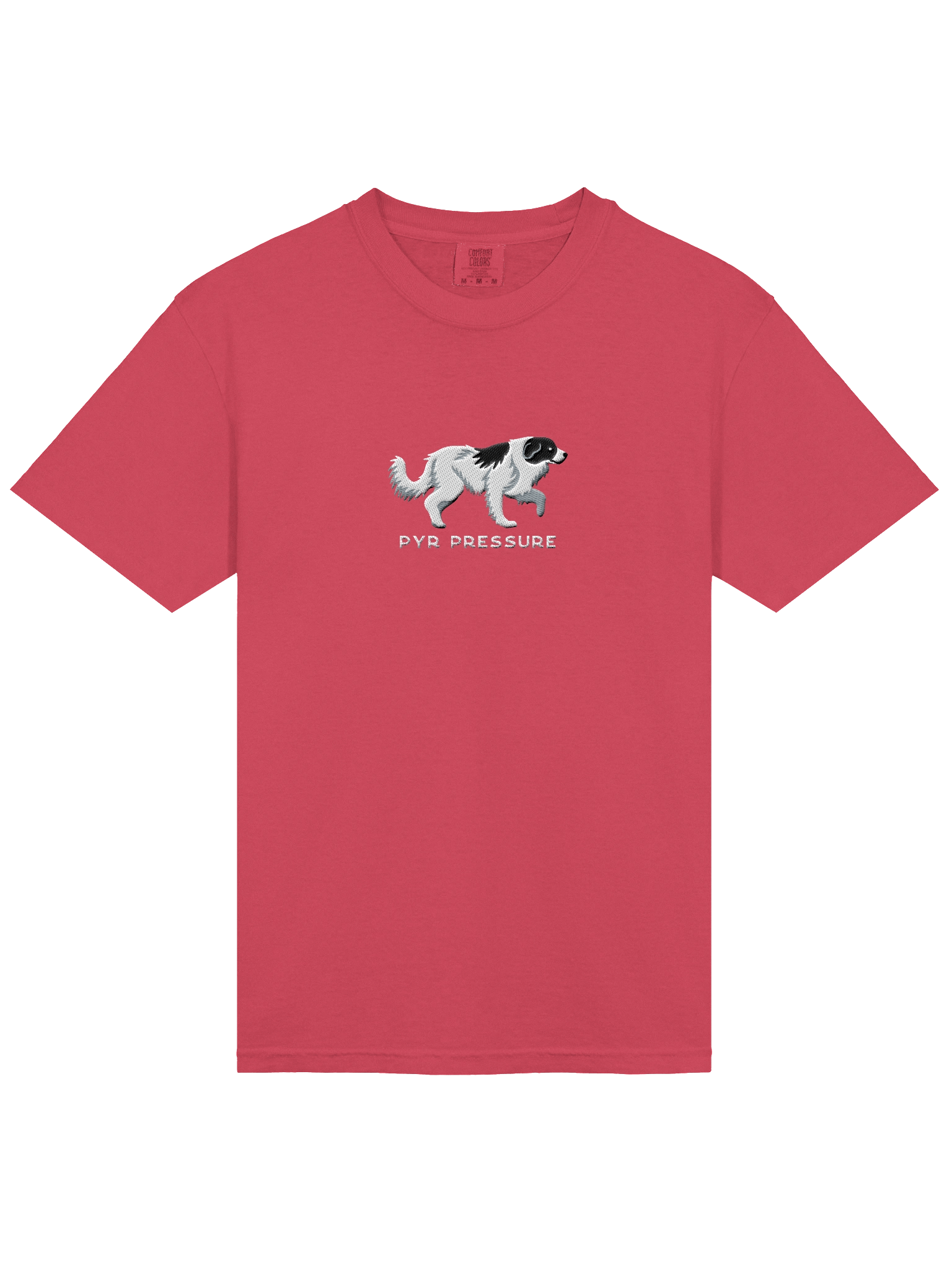 Pyr Pressure T-Shirt(Embroidered) of a Great Pyrenees(Black & White) product image (43)