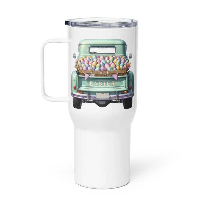 Green Pastel Easter Truck - Travel Mug w/ Handle product image (1)