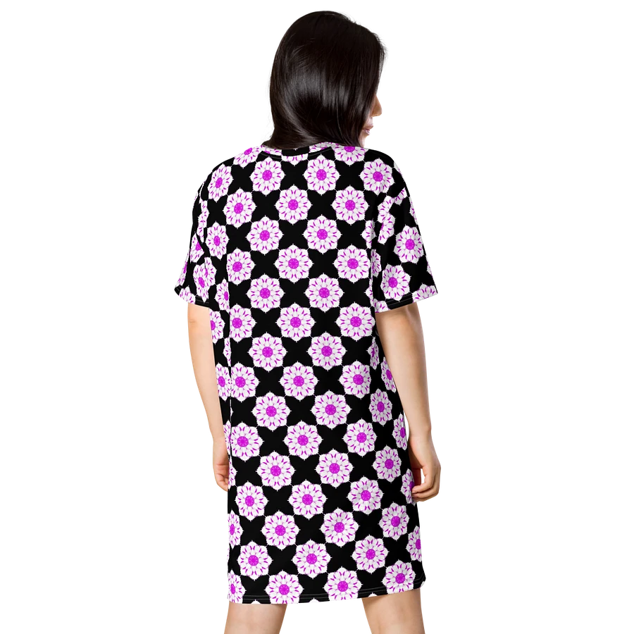 Abstract Repeating Pink Flowers T Shirt Dress product image (4)