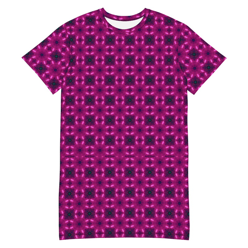 Abstract Shapes in Raspberry Ladies T Shirt Dress product image (7)