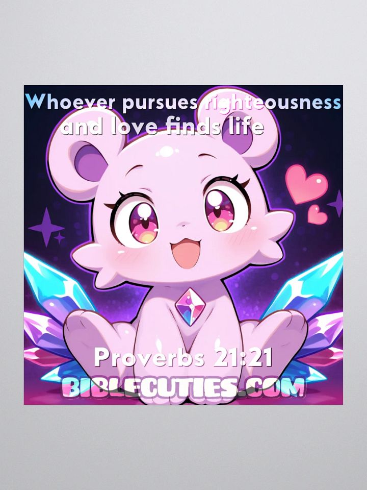 Bible Cuties Vanessa - Whoever pursues righteousness and love finds life Sticker product image (1)