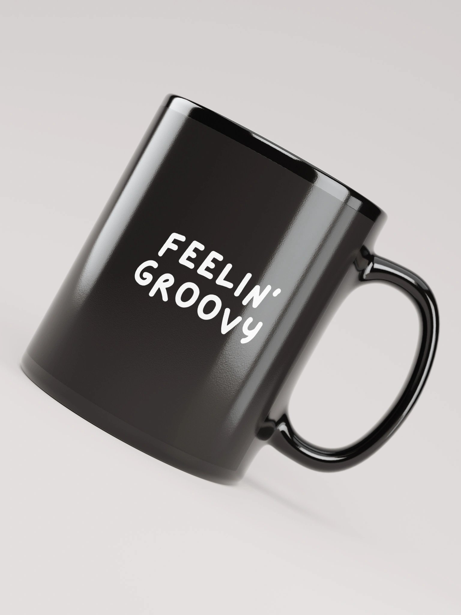 “Feelin’ Groovy” My Vibe Black Ceramic Mug product image (3)