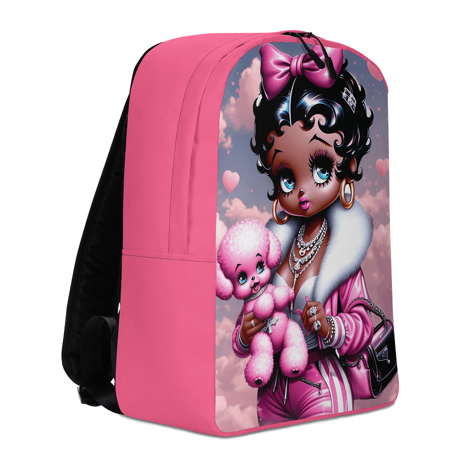 Chic Pink Poodle All-Over Backpack product image (3)