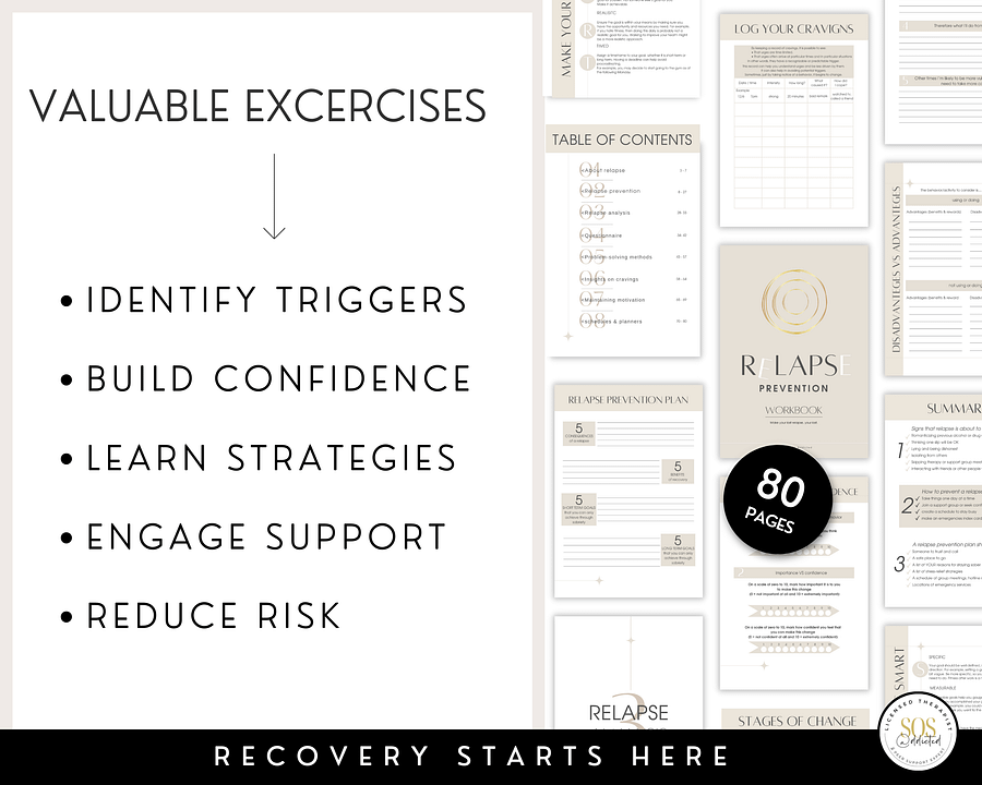 Relapse Prevention Plan Workbook for Addiction Recovery: Self-Help Tools & Therapist Resources product image (3)
