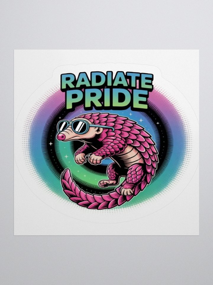 Exclusive 'Radiate Pride' Pangolin Sticker – Vibrant Vinyl Design for Indoor Use product image (1)