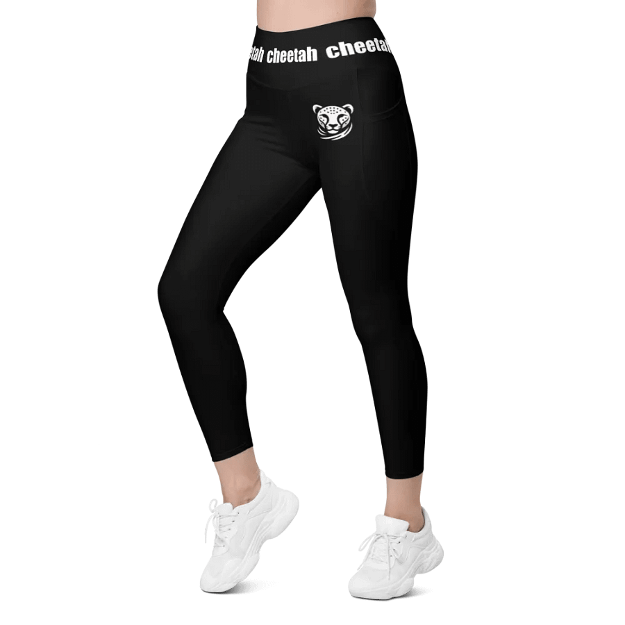 cheetah leggings with pokets black product image (2)
