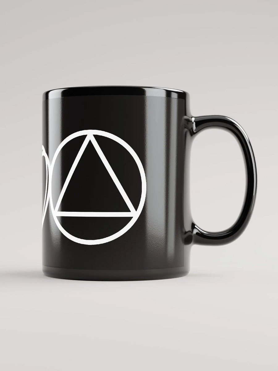 Peace Love Serenity AA symbol Black Mug product image (2)