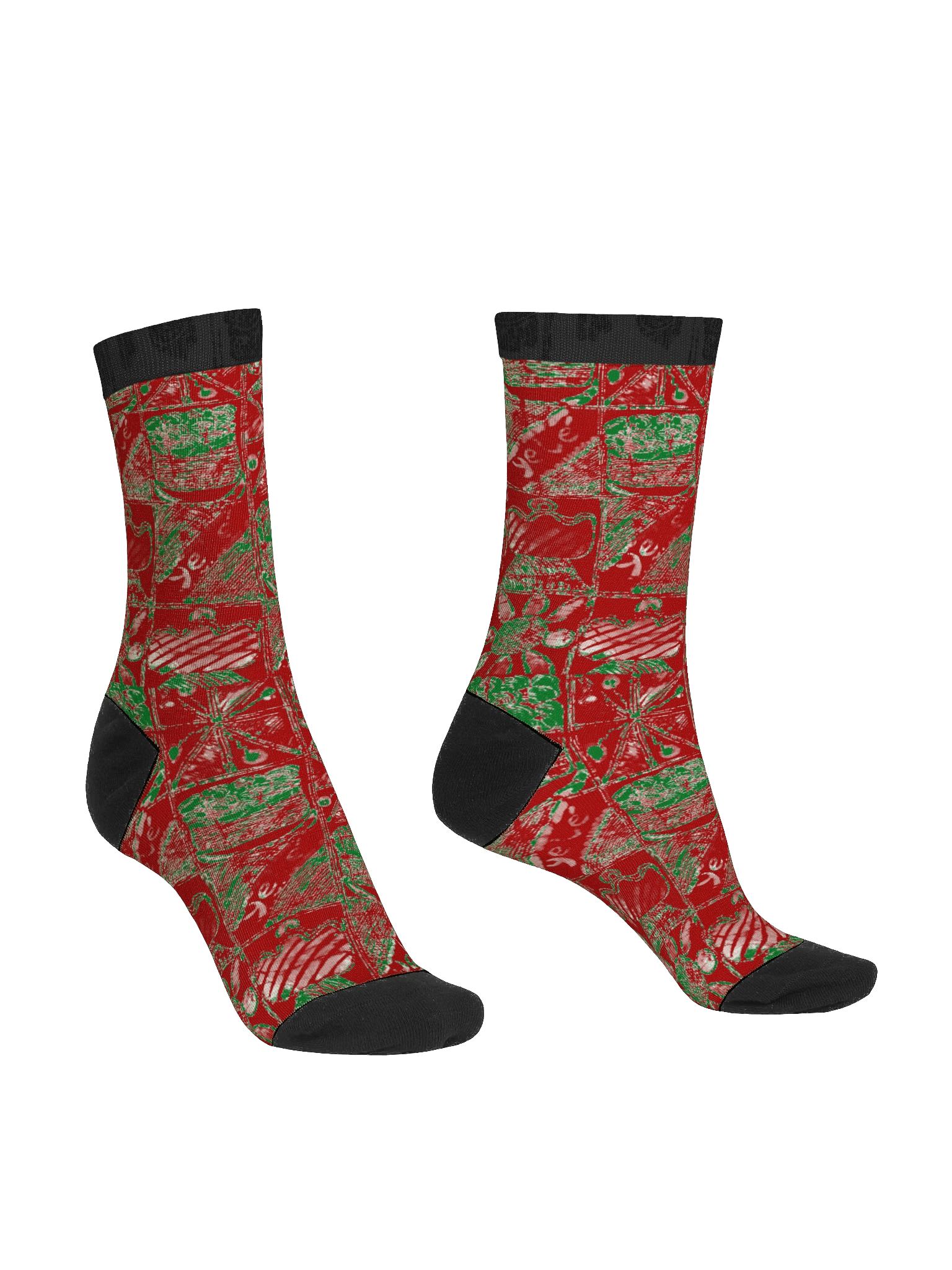 Christmas Festivity Print EcoArt Crew Socks product image (3)
