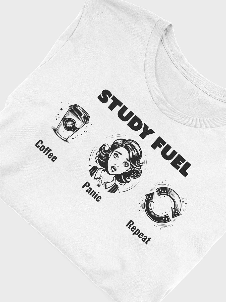 Study Fuel: Coffee Panic Repeat Funny Coffee Lover T-shirt product image (3)
