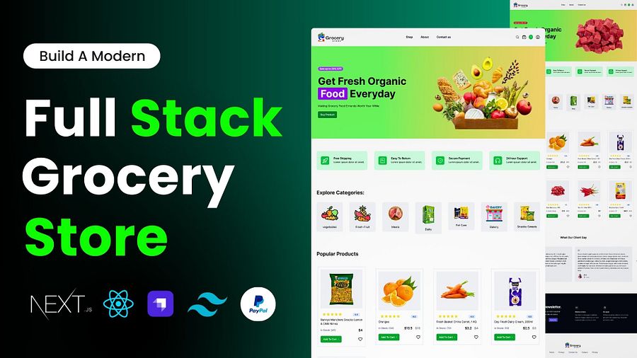 Full Stack Online Grocery Store App | React, Nextjs, Strapi Headless CMS, TailwindCSS, & PayPal product image (4)