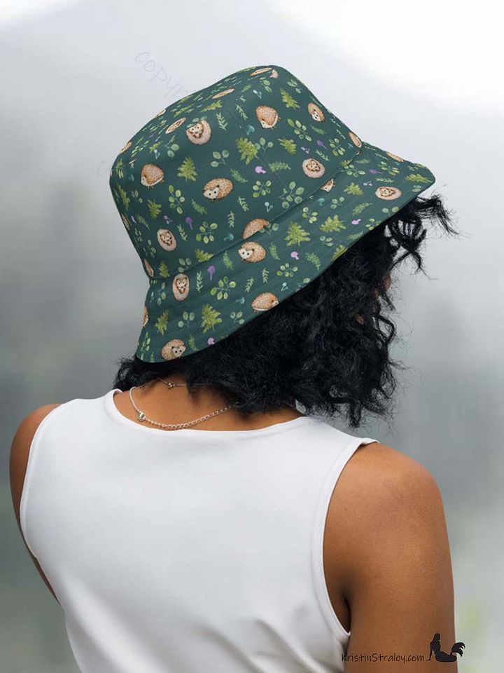 Hedgehogs Reversible Bucket Hat in Plum and Teal product image (2)
