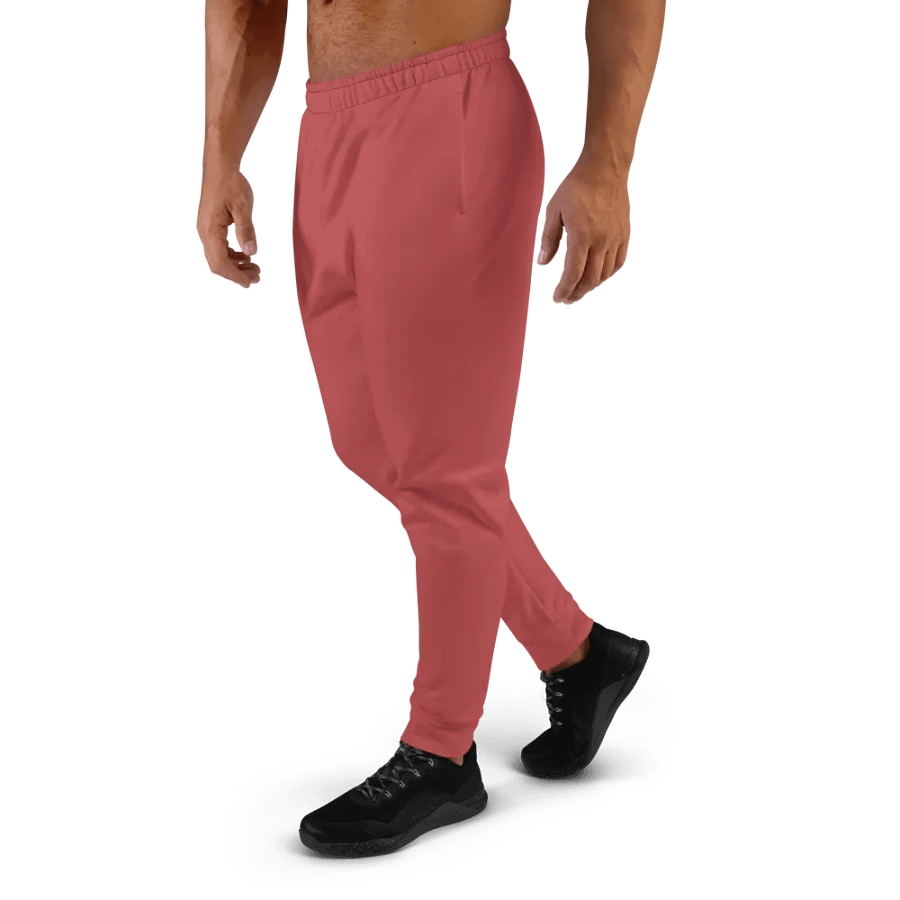 Plain Brick Red Soft Summer Recycled Polyester Premium Men's Joggers by Treasure Pie product image (2)