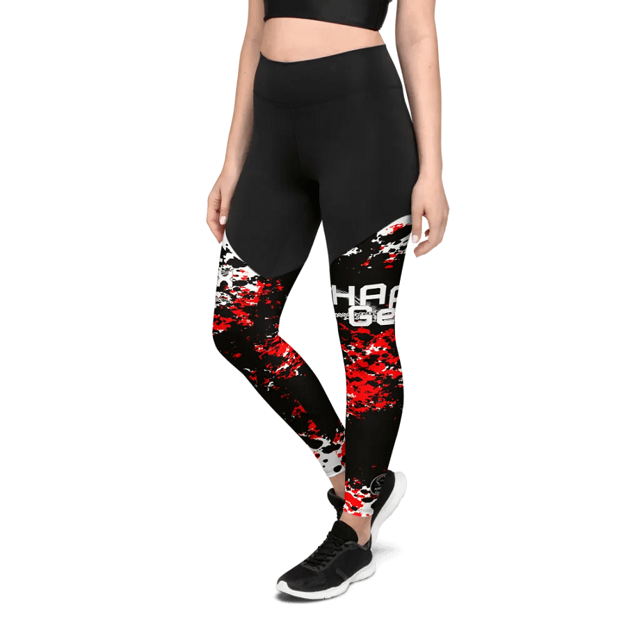 White HApex Gear Black Logo Sports Leggings product image (8)