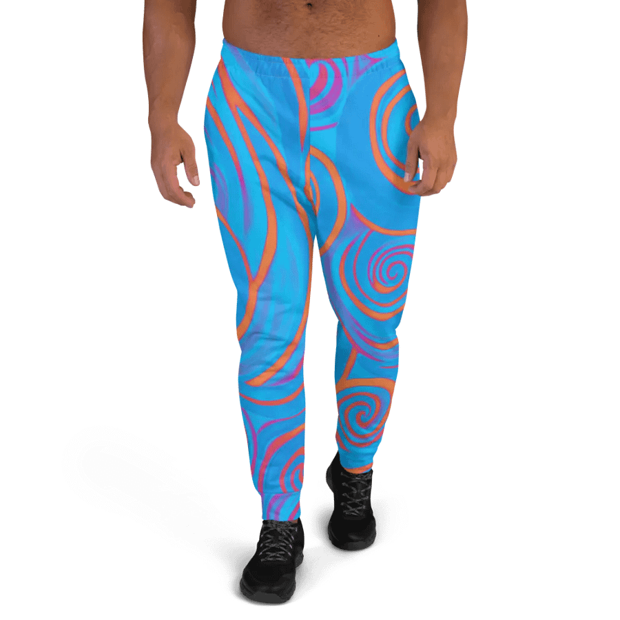 Funky Blue Dreams Liquid Tie-Dye Men's Joggers product image (4)