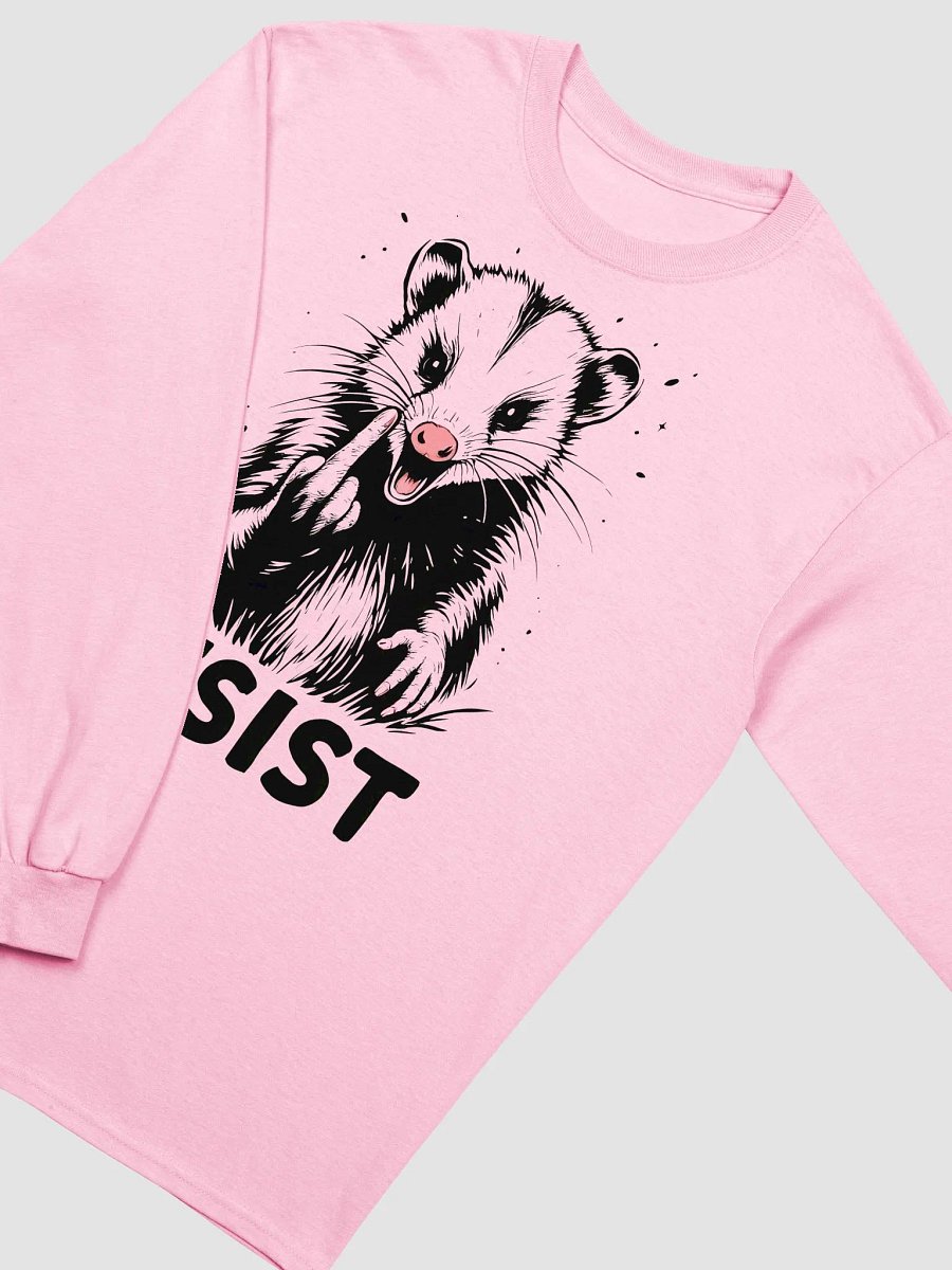 Resist Fight Fascism Angry Opossum Middle Finger Anti Trump Anti Maga Anti Musk Long Sleeve T Shirt product image (4)