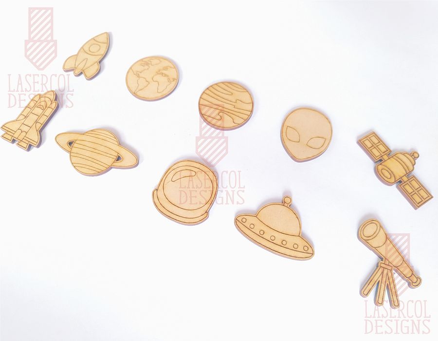 Space Cut Outs and Stud Earrings - Laser Cut Files product image (2)
