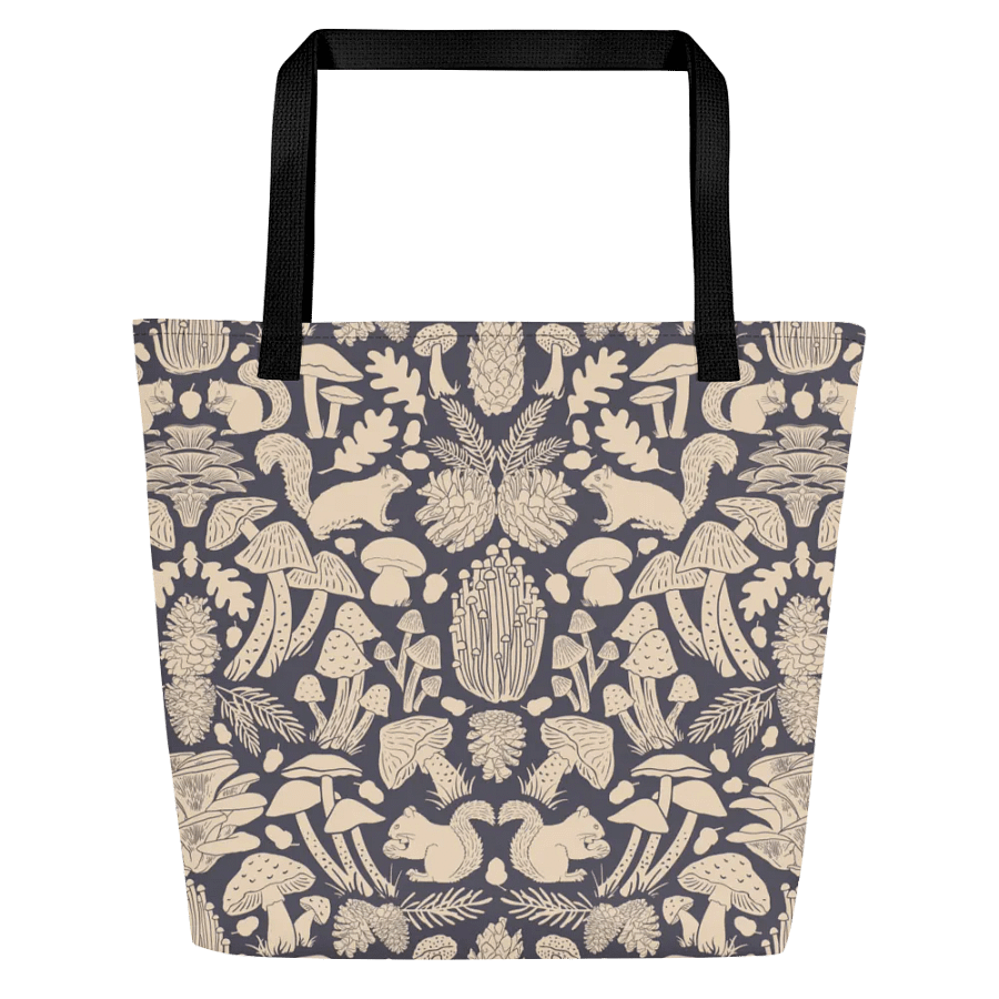 Mushroom Damask Dark Gray Tote product image (2)
