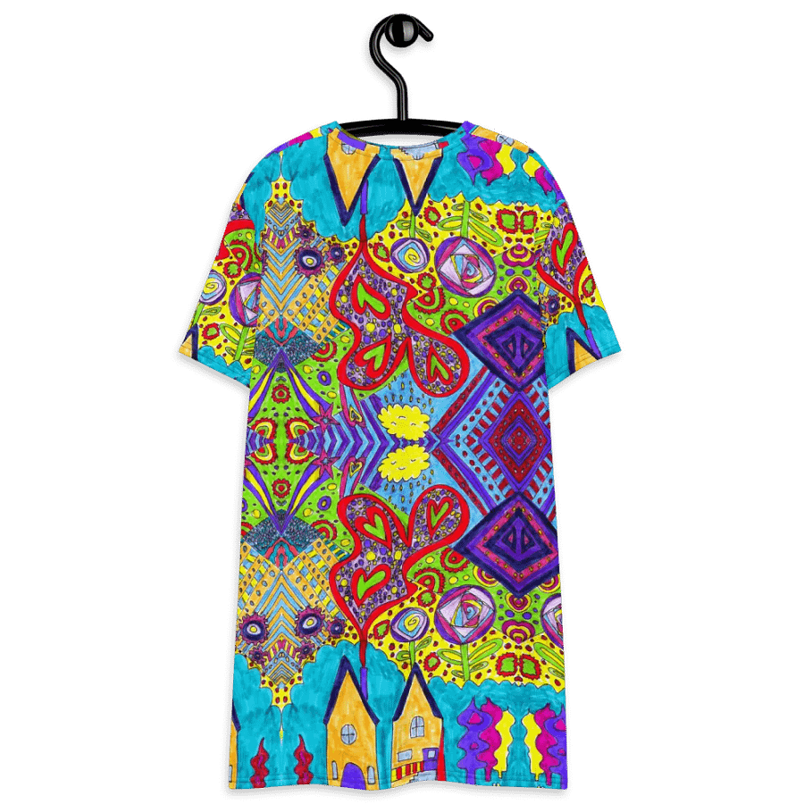 Abstract Doodle Happiness Ladies T Shirt Dress product image (11)