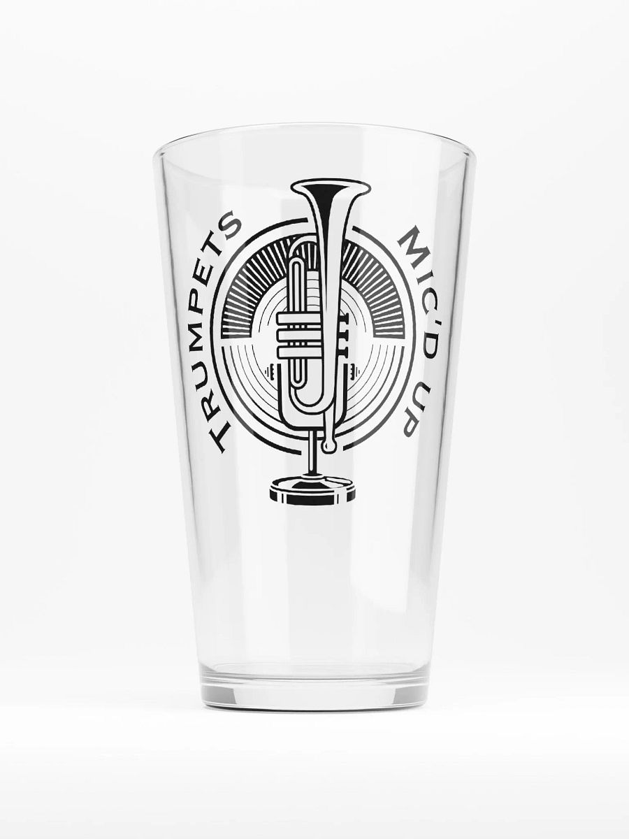 Trumpets Mic'd Up Logo Pint Glass product image (1)