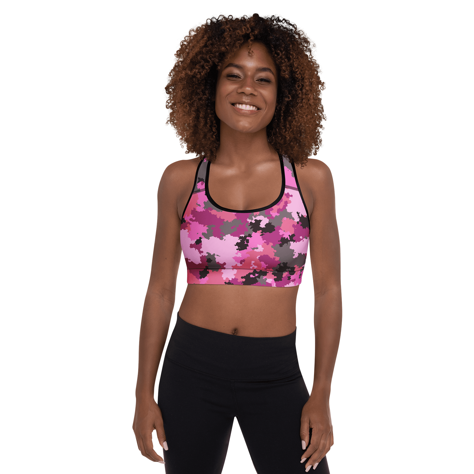 Padded Sports Bra-Pink Camo product image (4)