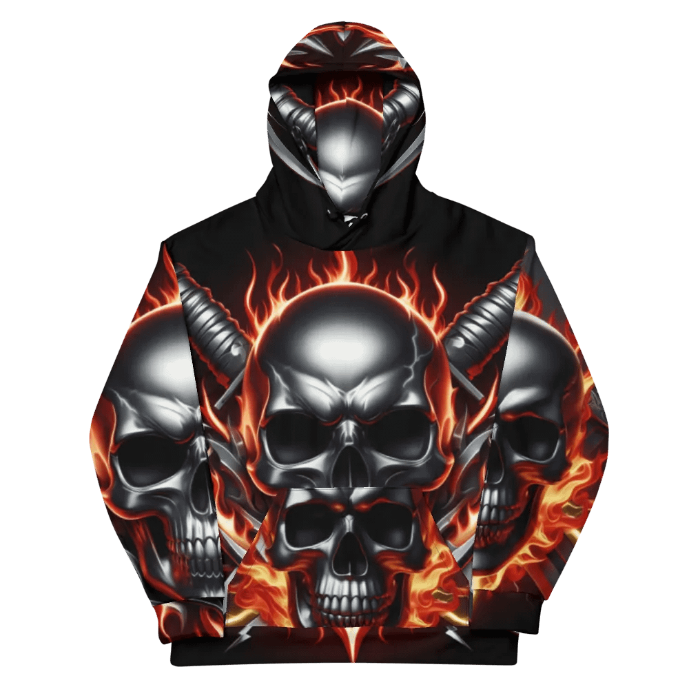 All-Over Printed Clothing - Unisex Skull Hoodie #27 product image (11)