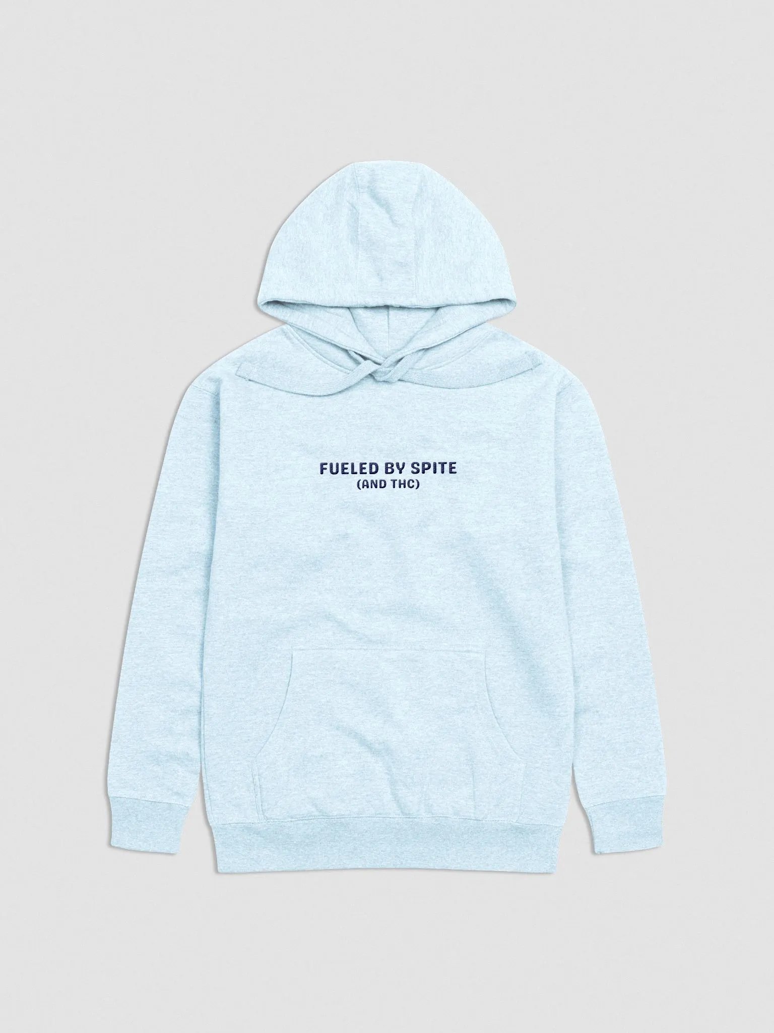FUELED BY SPITE (navy thread) embroidered heavyweight hoodie product image (5)