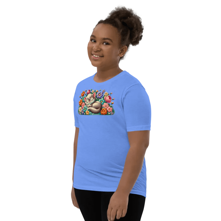 Kitten Sleeping in Flowers Kids T-Shirt product image (26)