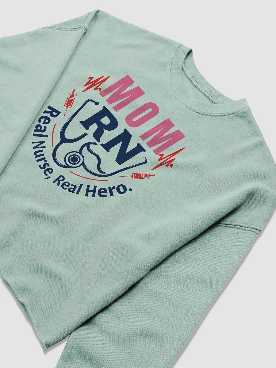 Mom RN, Real Nurse, Real Hero Crop Sweatshirt product image (9)