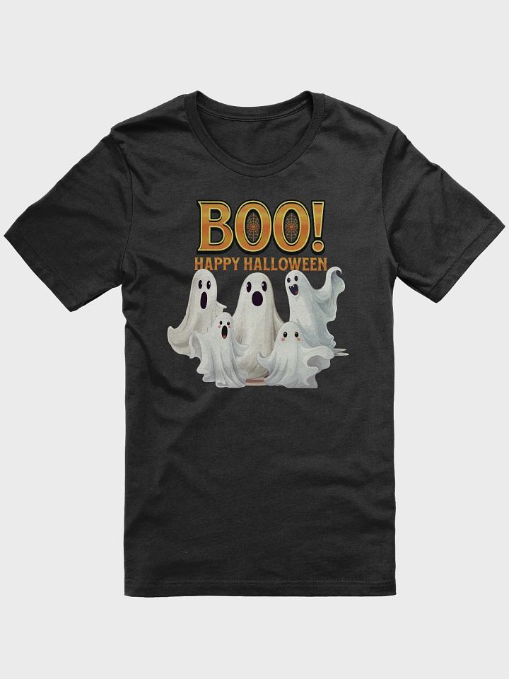 BOO! Happy Halloween Cute Ghost Graphic Tee product image (2)