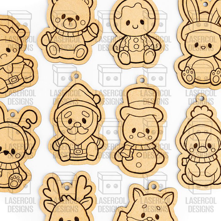 Christmas Ornaments Mega Bundle (12 Sets, +120 Ornaments) - Laser Cut Files product image (2)