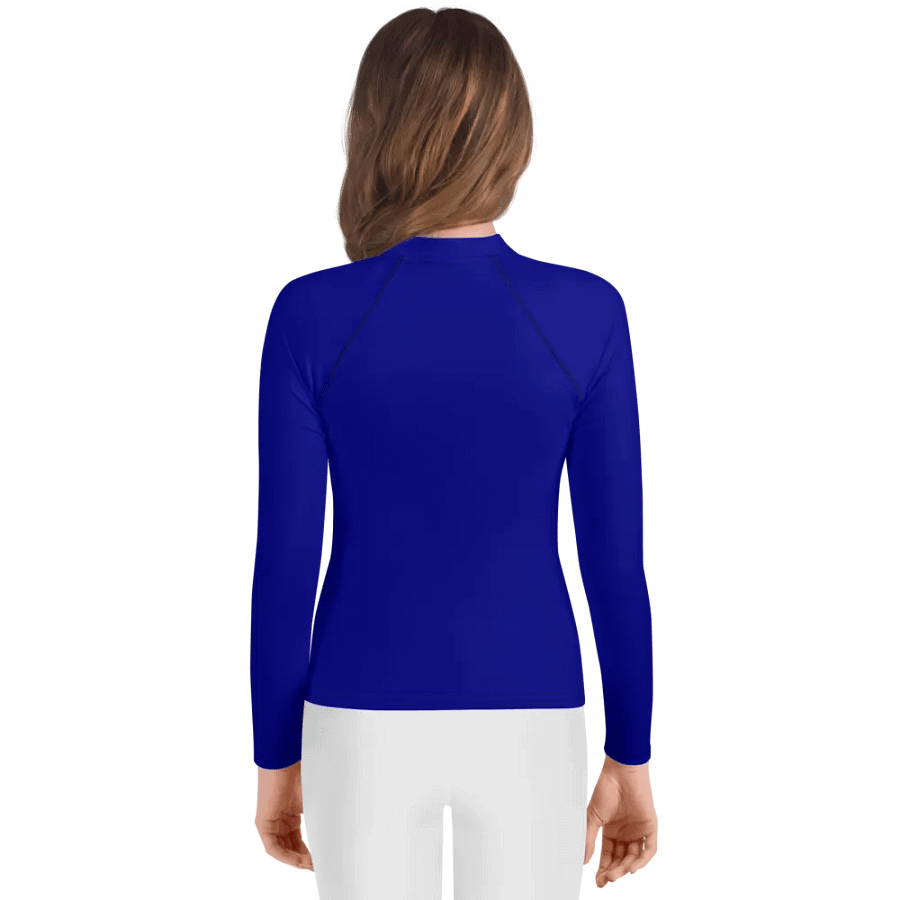 Youth Plain Color Navy Blue Rash Guard product image (2)
