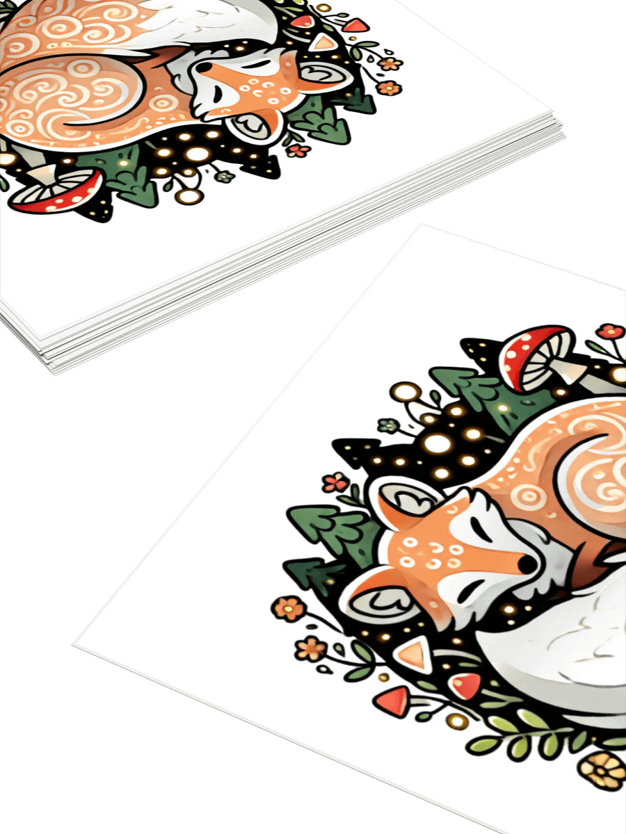 Adorable Fox in a Whimsical Forest Kiss Cut Stickers. product image (4)