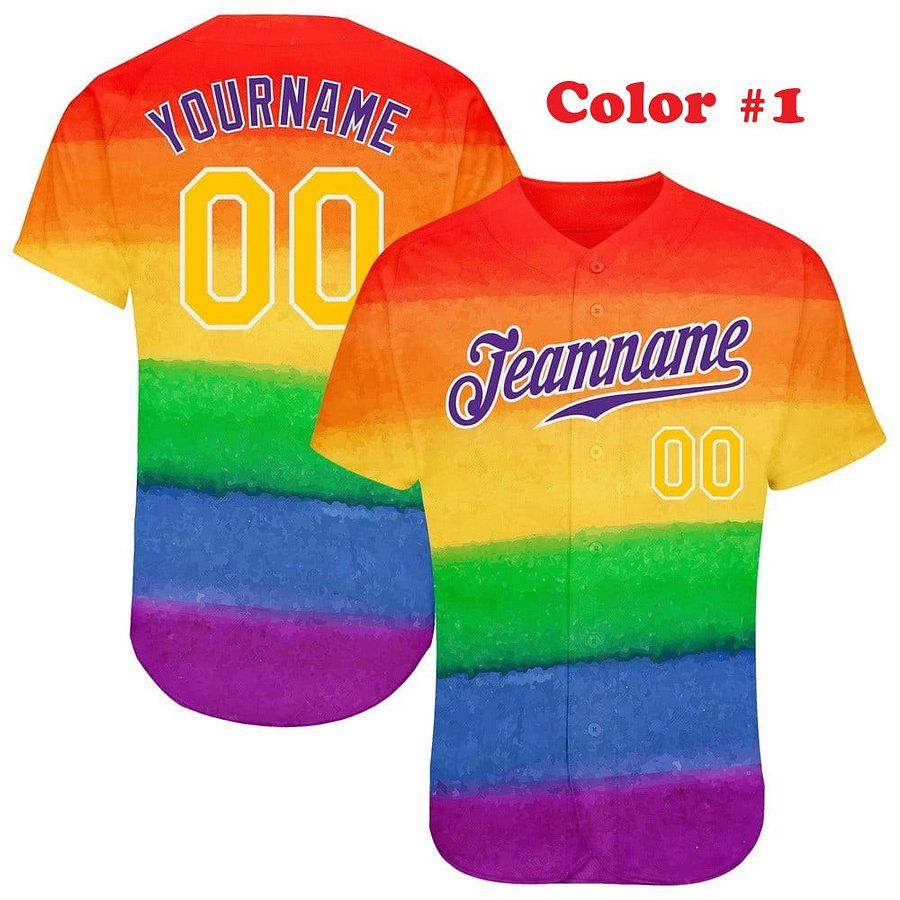 Authentic Baseball Jersey, Custom Baseball Jersey, Personalized Sport Jersey, Multi Colorful and Patterns Color product image (187)