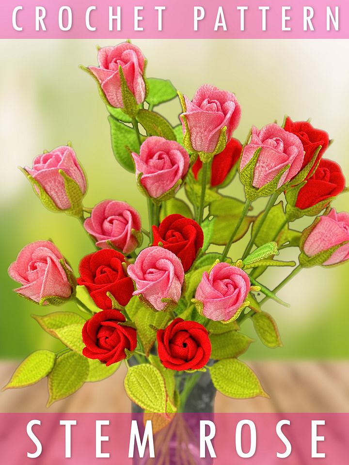 Stem Rose Crochet Pattern product image (1)