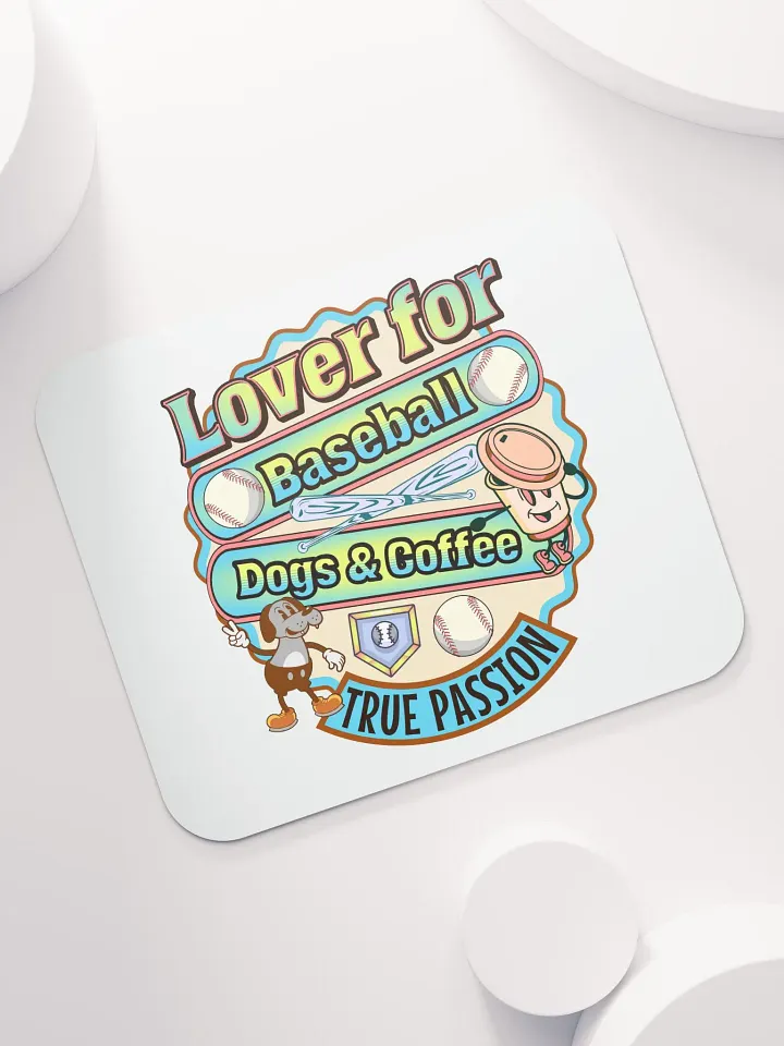 Lover For Baseball Dogs And Coffee Playful Passion Mouse Pad product image (2)