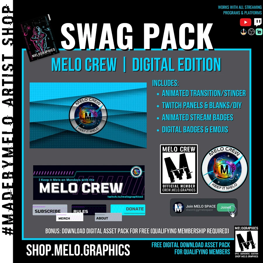 #MeloCrew Swag Pack - Digital Edition & Sticker Sheet | #MadeByMELO product image (4)