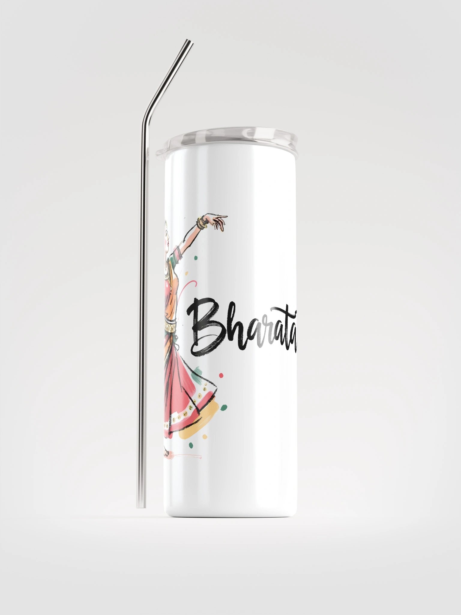 Elegant Bharatanatyam Dance | Traditional Indian Art Steel Tumbler product image (1)