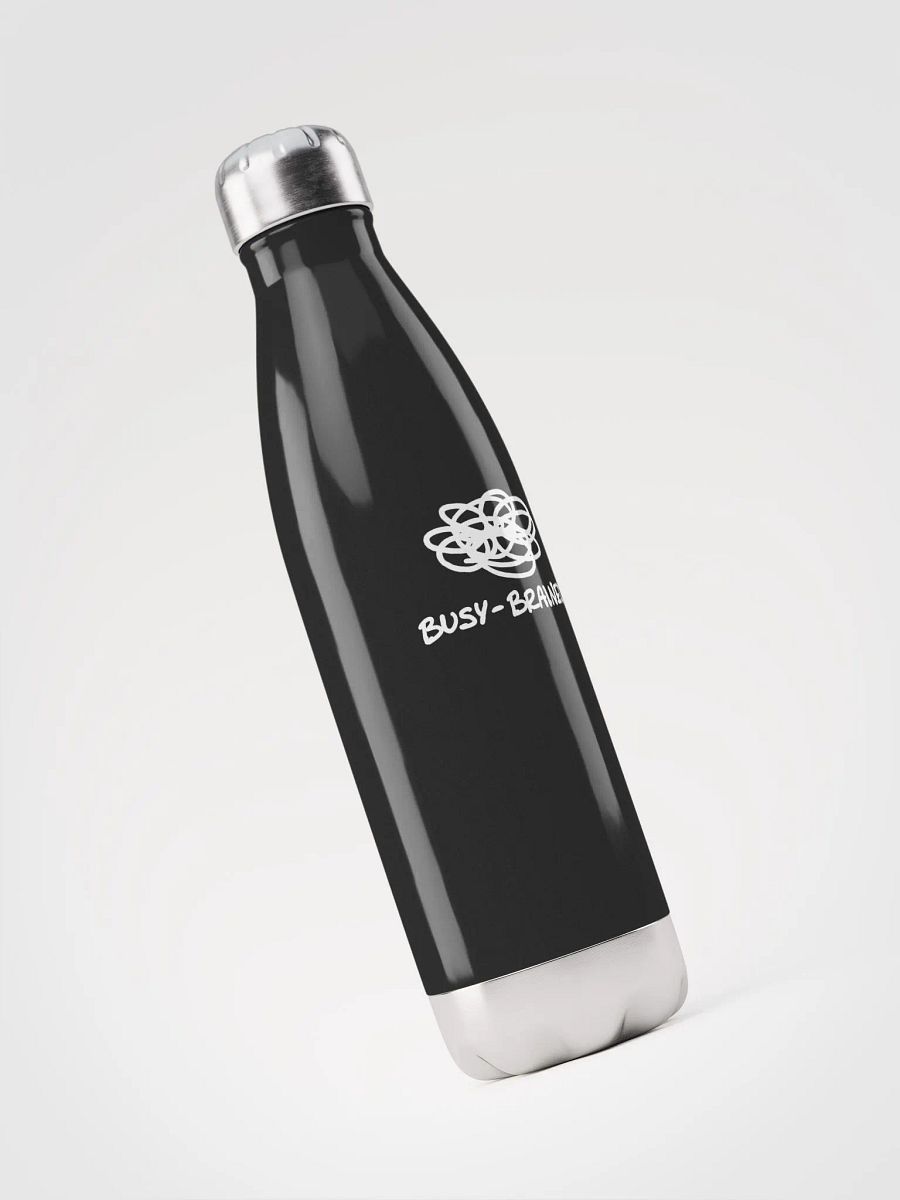 BUSY-BRAINED (white design) stainless steel water bottle product image (4)