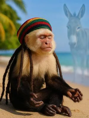 JAHMUNKEY’S RASTA RETREAT🧘‍♀️ #costarica #rasta #monkey #funny #ai 