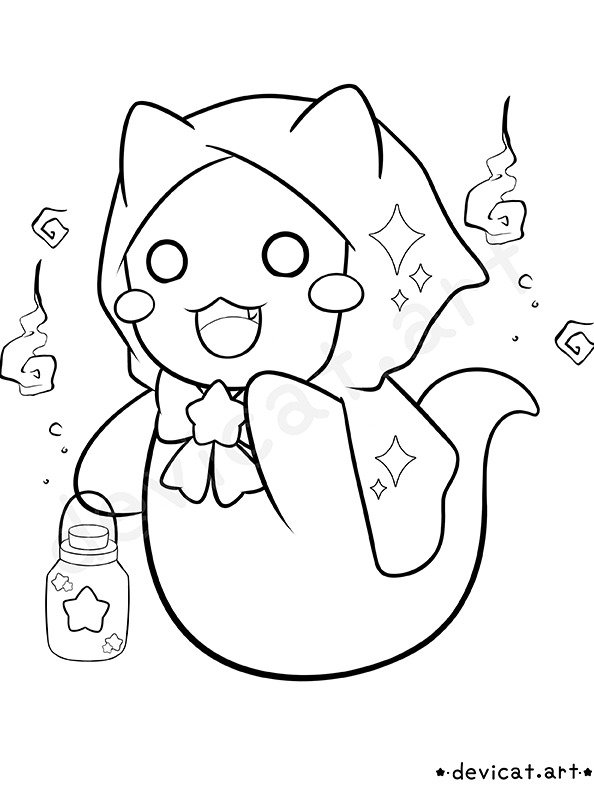 Coloring Page • CandiCat Ghost Cat • 2023 product image (1)