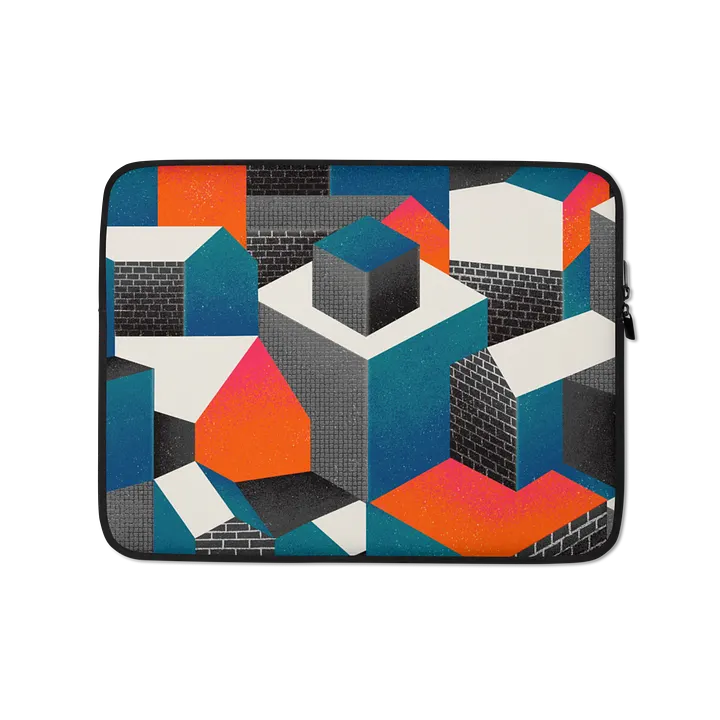 Blue/Orange Geometric Laptop Sleeve product image (1)