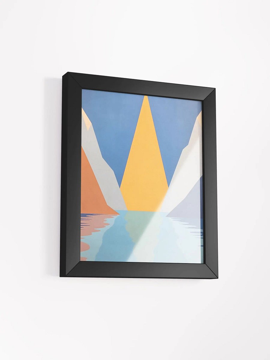 Framed Poster of Geometric Triangle Mountains product image (2)