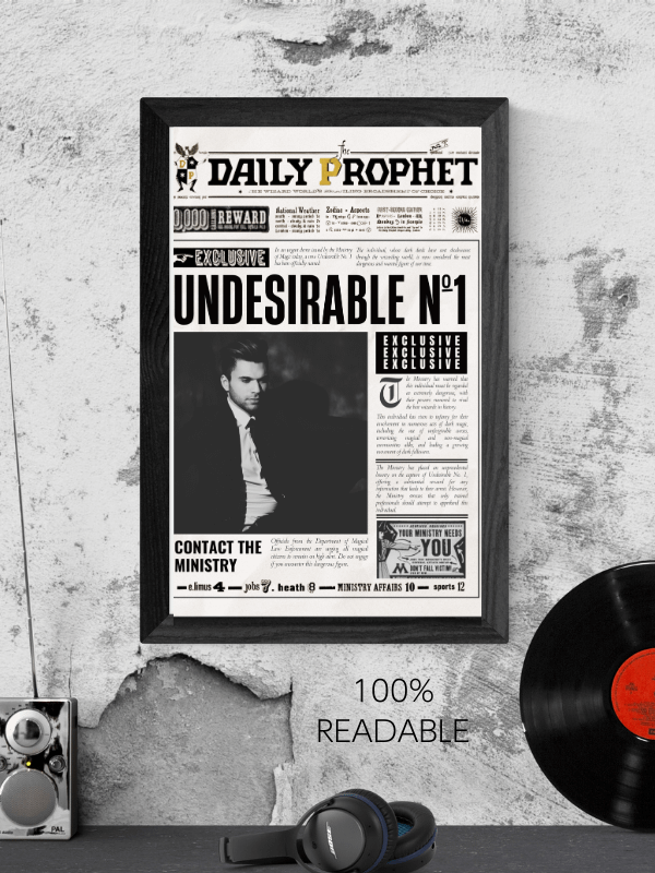 Undesirable Number 1 Newspaper Daily Prophet Template I 100% Customizable product image (3)