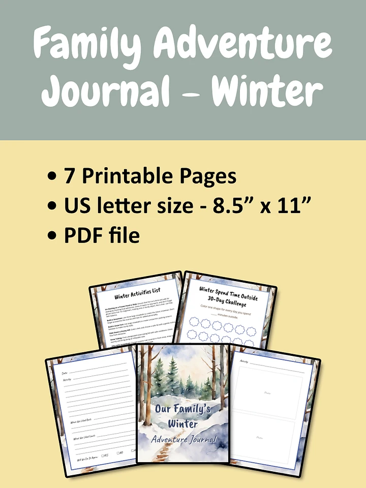 Printable Family Outdoor Adventure Journal - Winter product image (2)