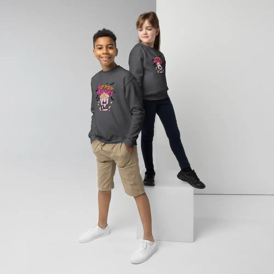 Horror Movies and Chill Popcorn Youth Sweatshirt product image (5)