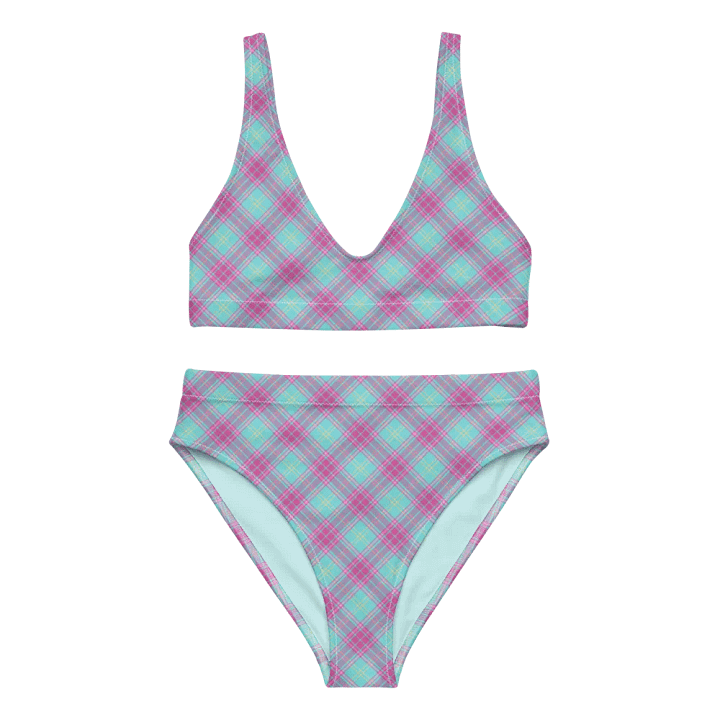 Hot Pink and Aqua Plaid Bikini product image (2)