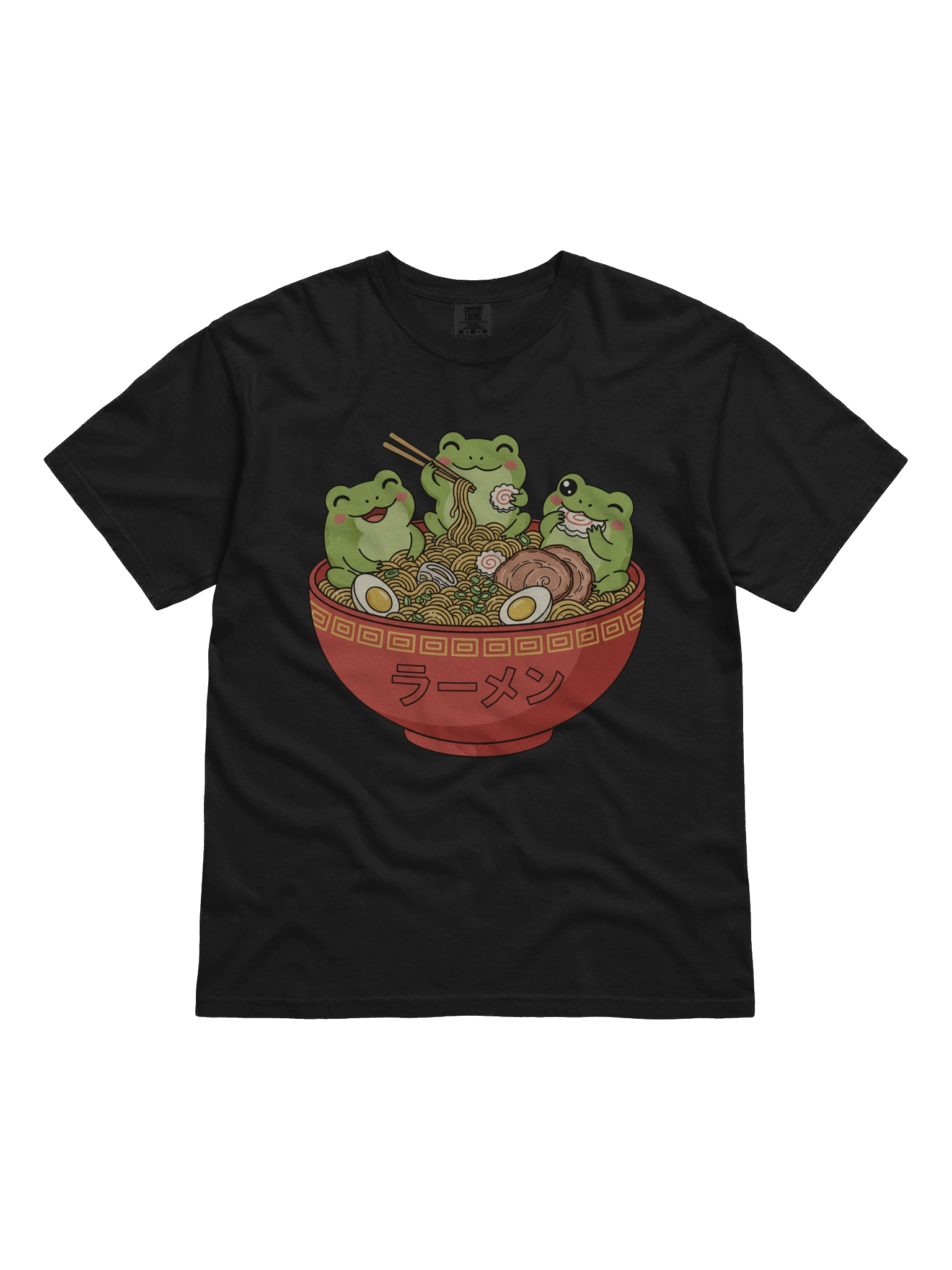 Adorable Frog Trio Ramen Kawaii Japanese Style T-Shirt product image (4)
