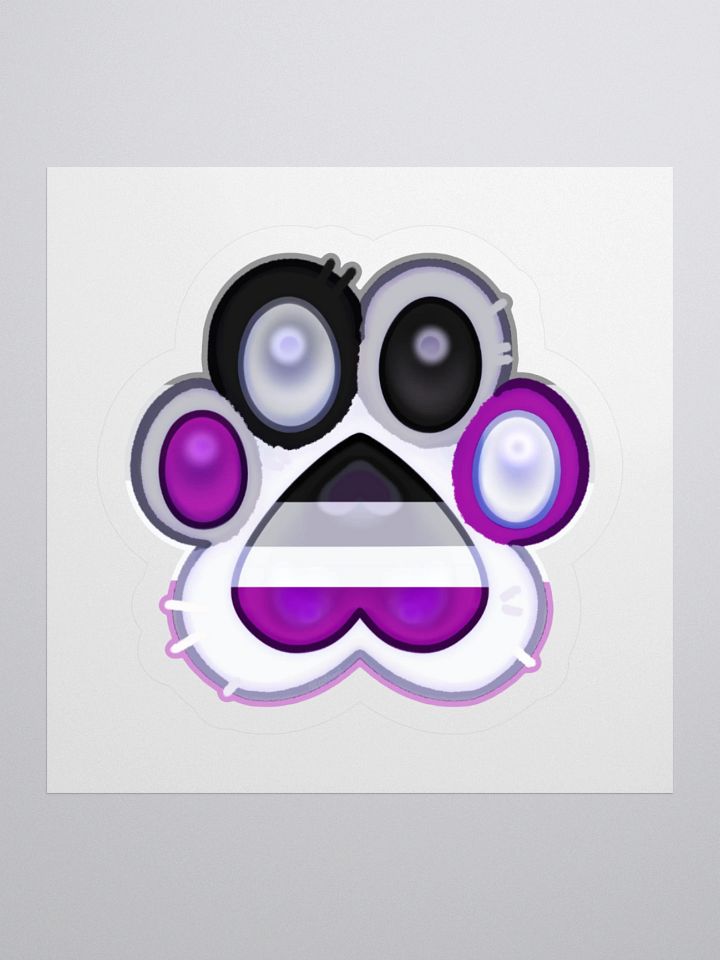 Asexual Pride Paw Print Kiss Cut Stickers product image (1)
